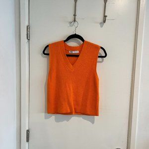 Zara orange sweater vest, Size S